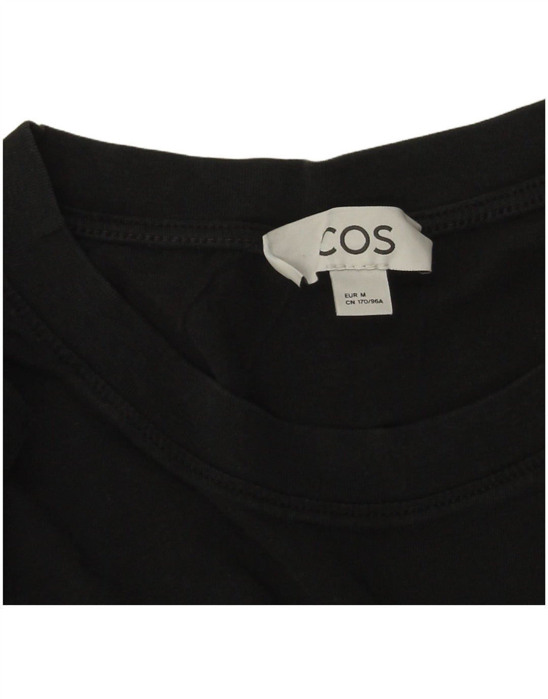 Cos Camiseta Masculina Top Médio Algodão Preto