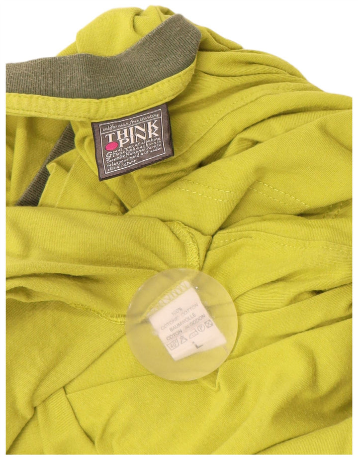 Camiseta masculina Think Pink Top grande de algodão amarelo