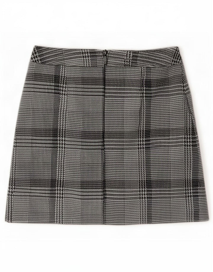 Minissaia feminina Marks & Spencer Reino Unido 10 pequena W28 azul houndstooth