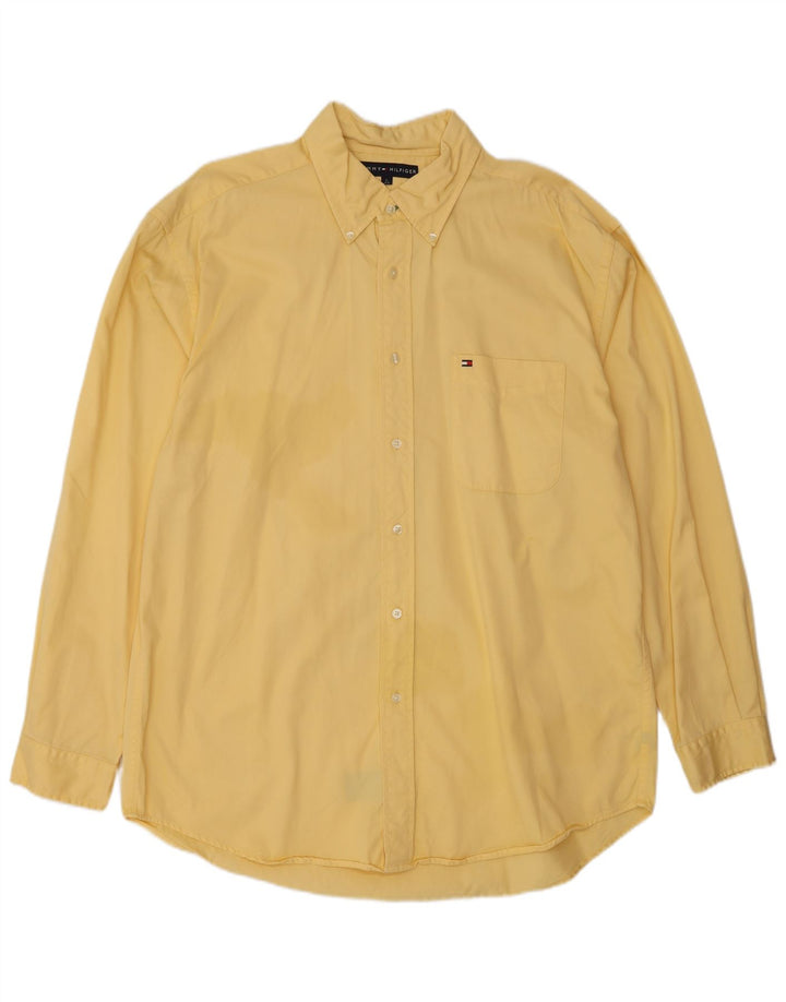 Camisa masculina Tommy Hilfiger grande algodão amarelo