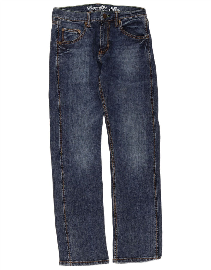 Wrangler feminino retrô slim reto jeans W28 L30 azul
