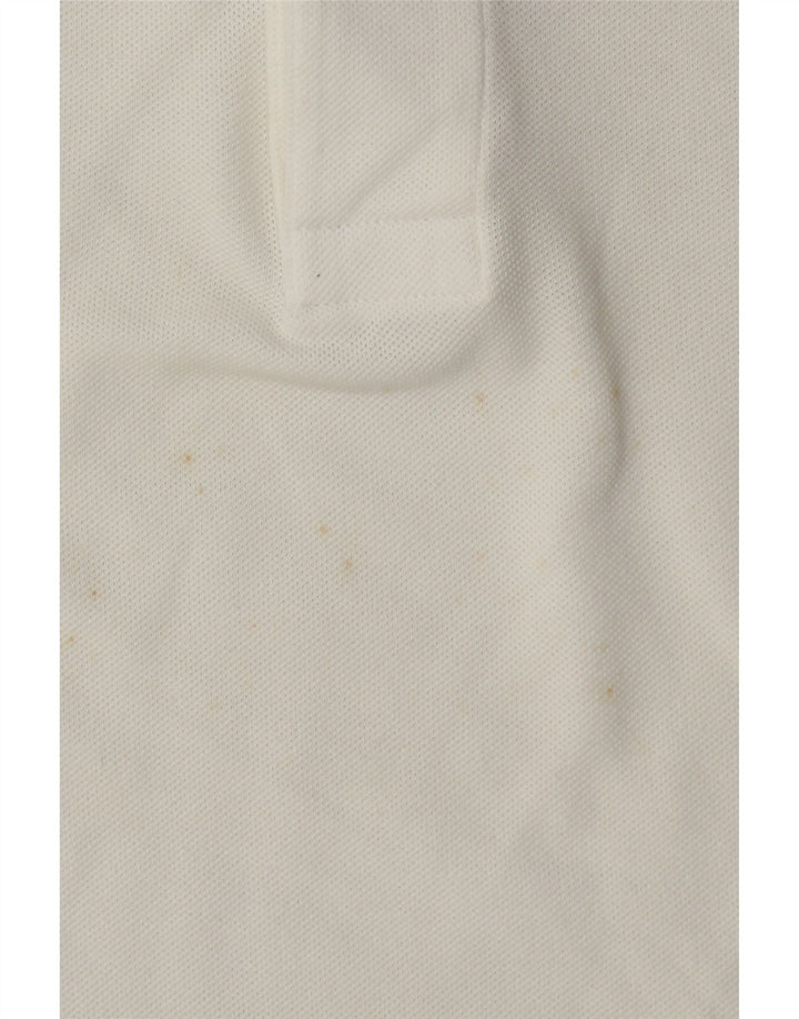 Camisa polo masculina Lacoste Rugby tamanho 3 pequeno algodão branco