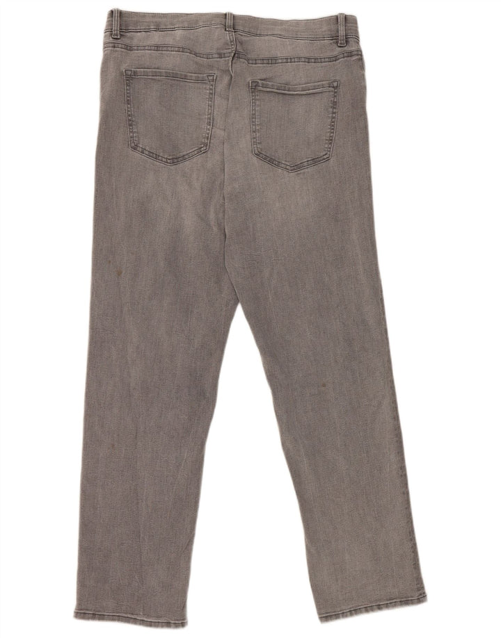 Marks & Spencer Feminino The Sienna Straight Jeans Reino Unido 14 Médio W32 L28 Cinza
