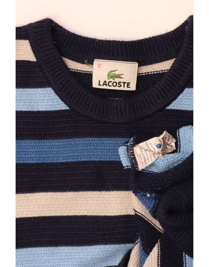 Suéter Lacoste Boys com gola redonda 11-12 anos listrado multicolorido