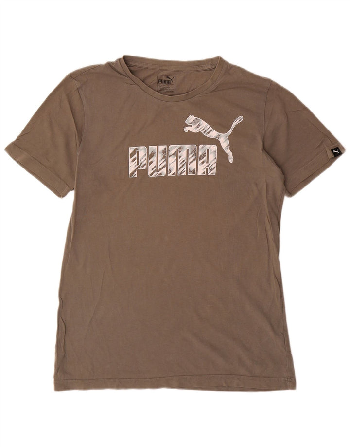 Puma Camiseta Masculina Graphic Top Pequeno Algodão Cinza