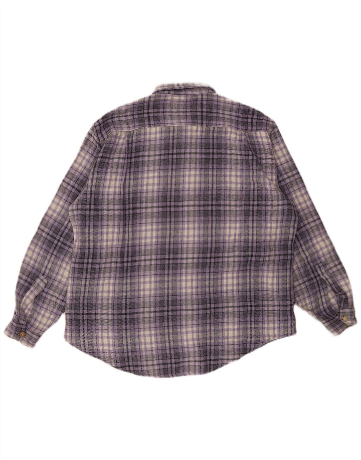Camisa masculina de flanela Wampum XL xadrez roxo