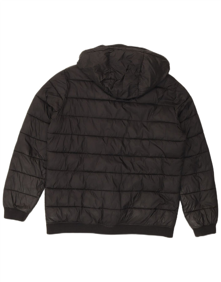 Jaqueta acolchoada com capuz gráfico Ellesse Boys 15-16 anos poliéster preto