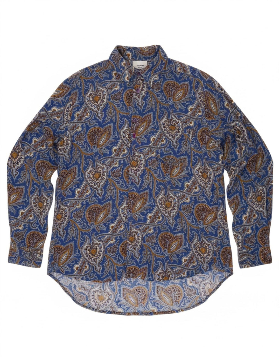 Camisa masculina LE GARAGE azul médio Paisley