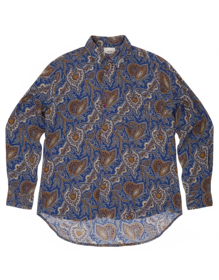 Camisa masculina LE GARAGE azul médio Paisley