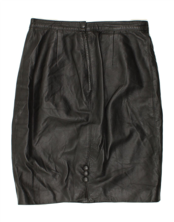 VINTAGE Womens Leather Skirt W28 Medium Black Vintage Vintage and Second-Hand Vintage from Messina Hembry 