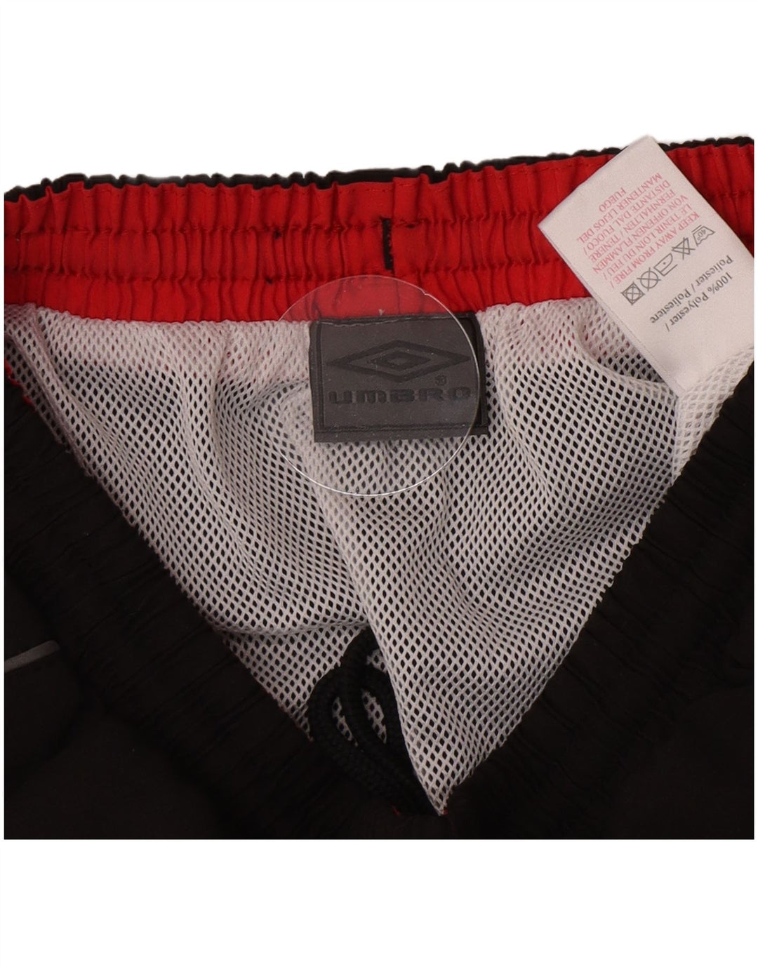 Umbro Mens Graphic Natação Shorts Médio Preto Colourblock Poliéster