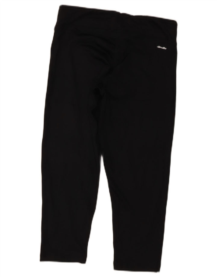 Adidas Womens Climalite Capri Leggings UK 10 Pequeno Poliéster Preto