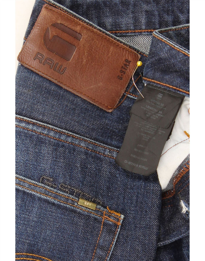 Jeans retos masculinos G-Star W30 L34 algodão azul marinho
