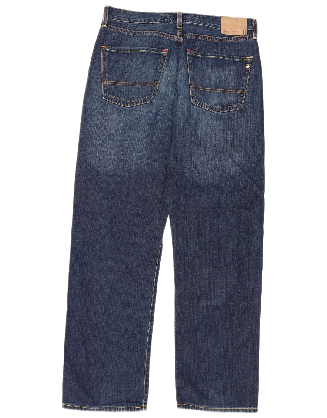 Ben Sherman Calça jeans reta masculina W34 L32 algodão azul