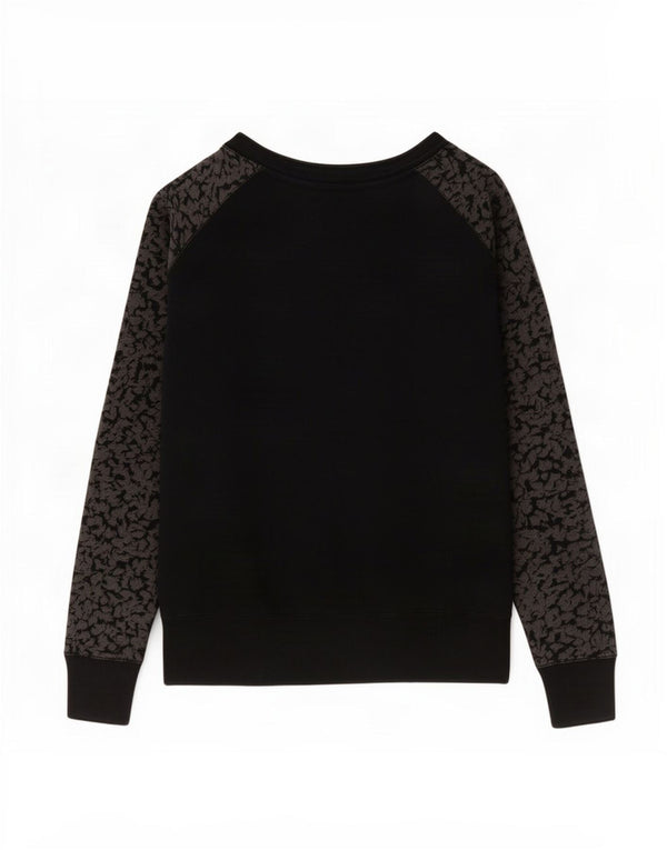 Puma moletom feminino jumper UK 12 médio preto estampa animal