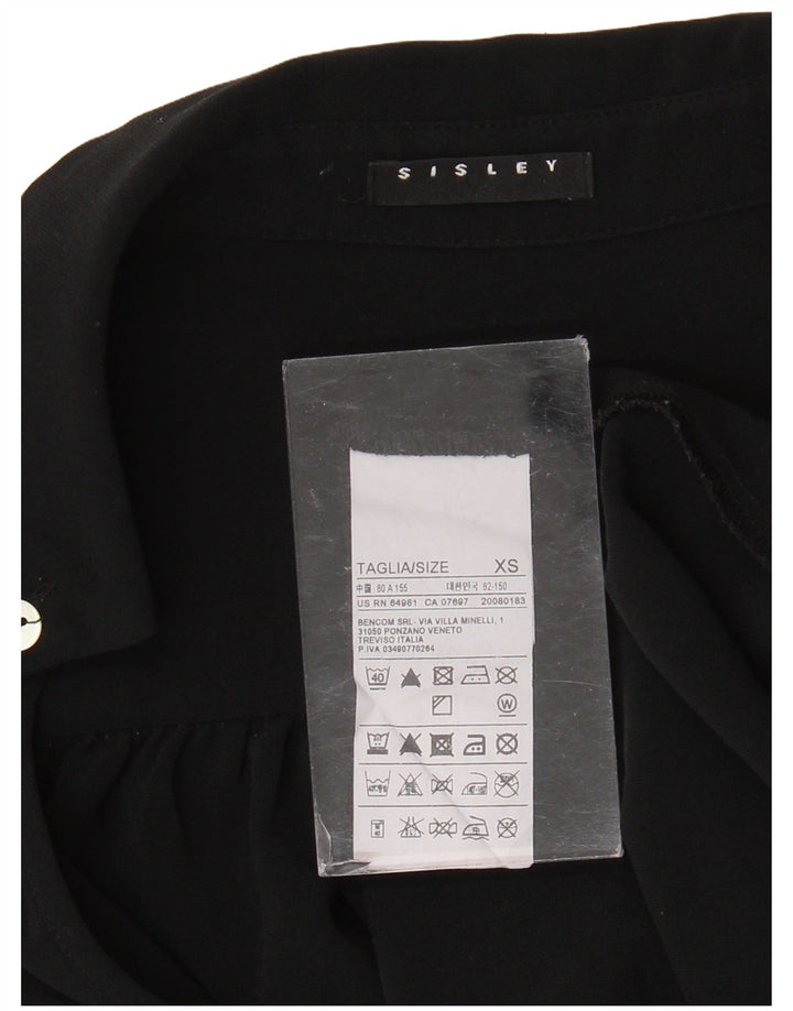 Blusa feminina Sisley manga comprida oversized UK 6 XS preto poliéster