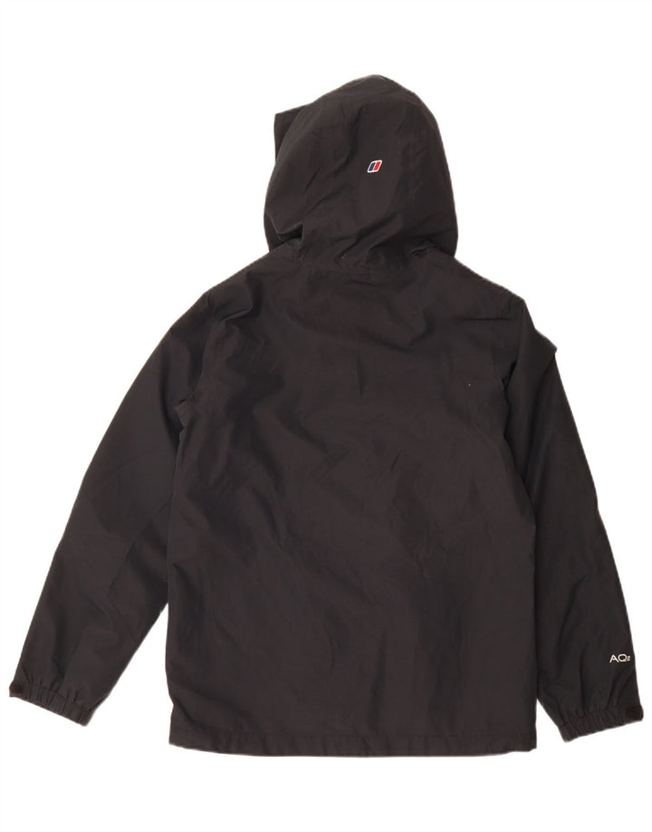 Jaqueta corta-vento com capuz para meninos Berghaus 11-12 anos poliéster preto