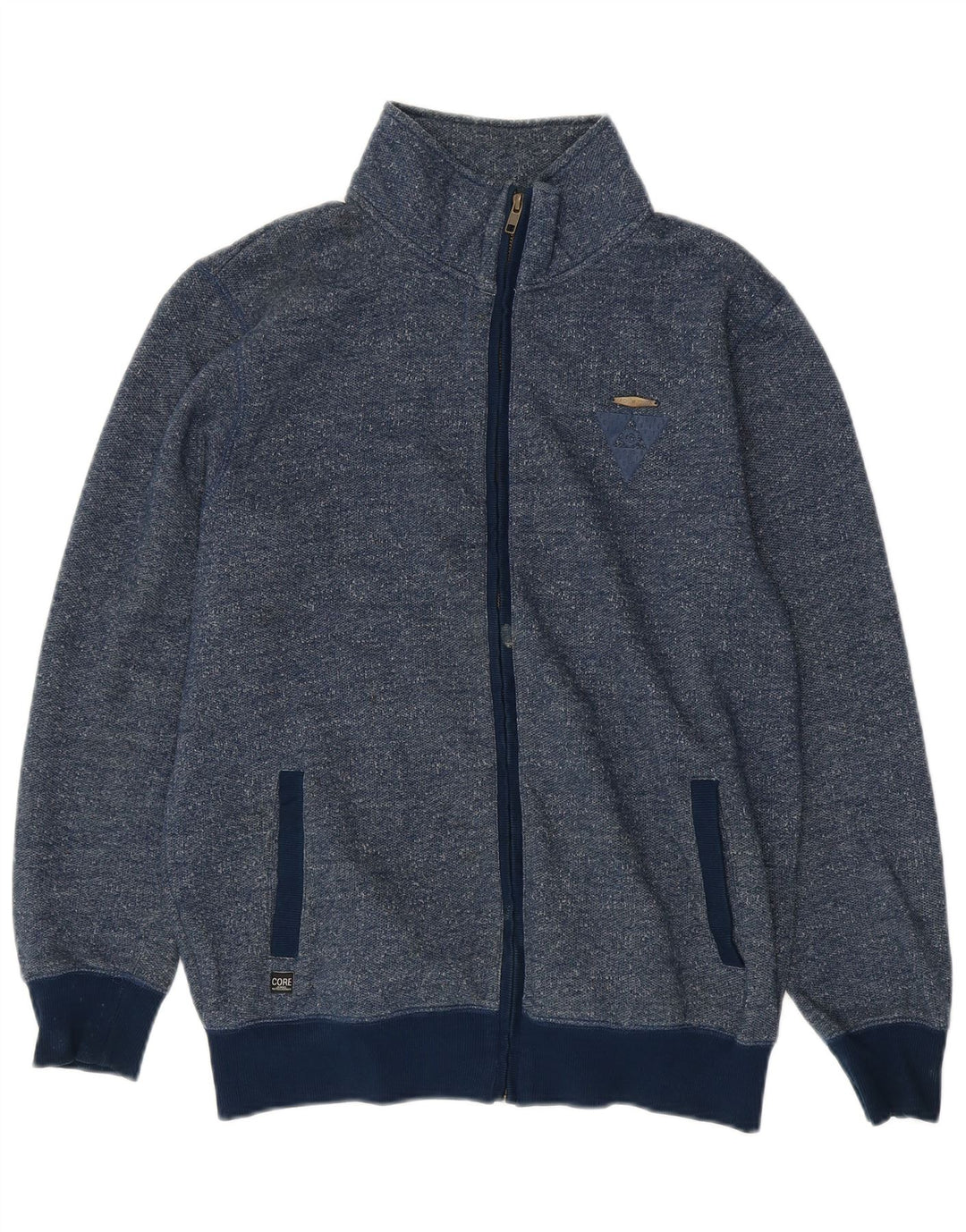 Jaqueta masculina de agasalho Jack & Jones grande algodão manchado azul marinho