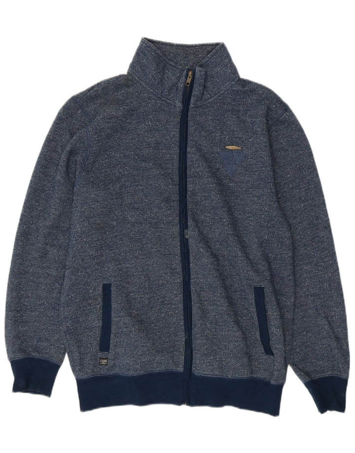 Jaqueta masculina de agasalho Jack & Jones grande algodão manchado azul marinho