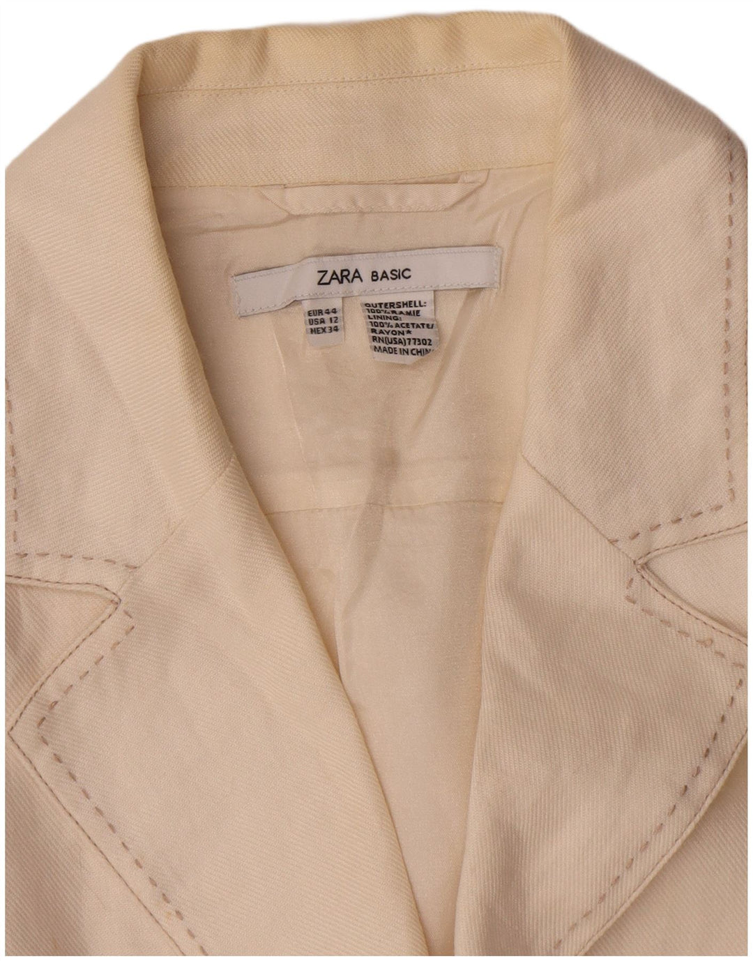 Jaqueta blazer feminina Zara com 2 botões EU 44 XL off white acetato