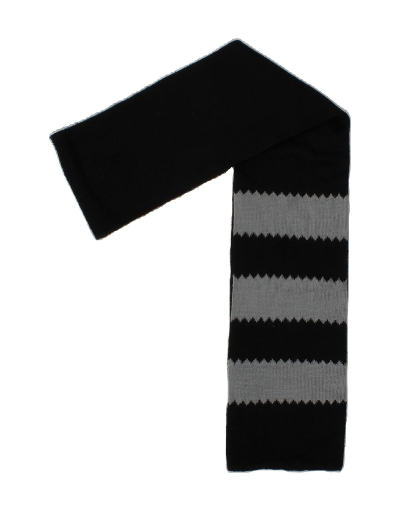 ADIDAS Boys Rectangle Scarf One Size L65 Black Striped Acrylic Classic Vintage Adidas and Second-Hand Adidas from Messina Hembry 