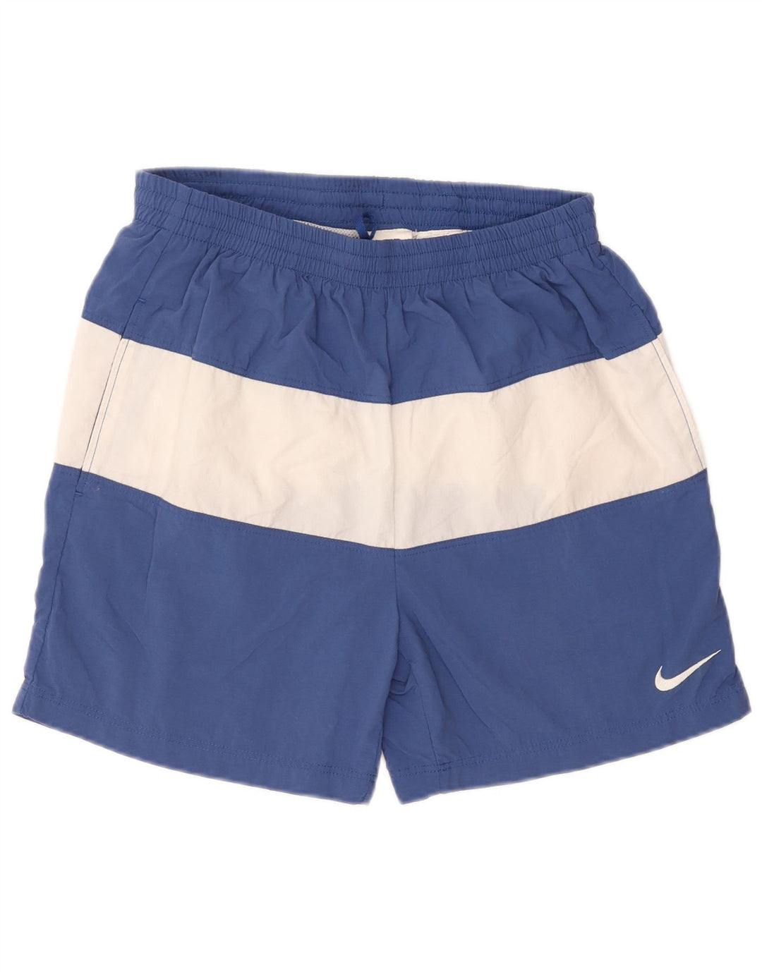 Shorts de natação Nike masculino gráfico médio azul colorblock nylon