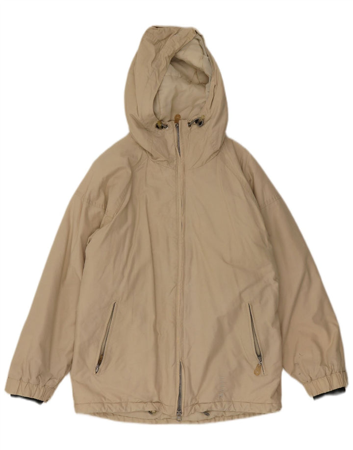 Jaqueta corta-vento masculina Fila com capuz UK 36 algodão bege pequeno