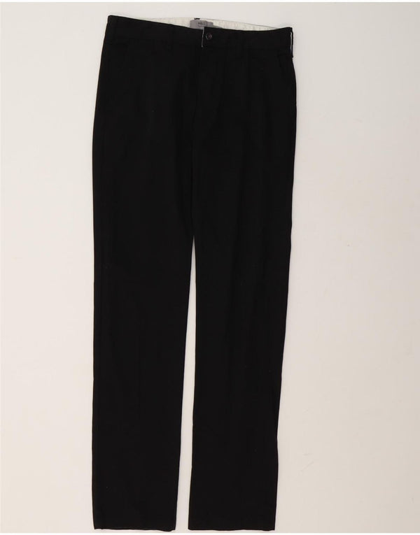 Calça chino reta masculina Marks & Spencer W30 L33 algodão preto