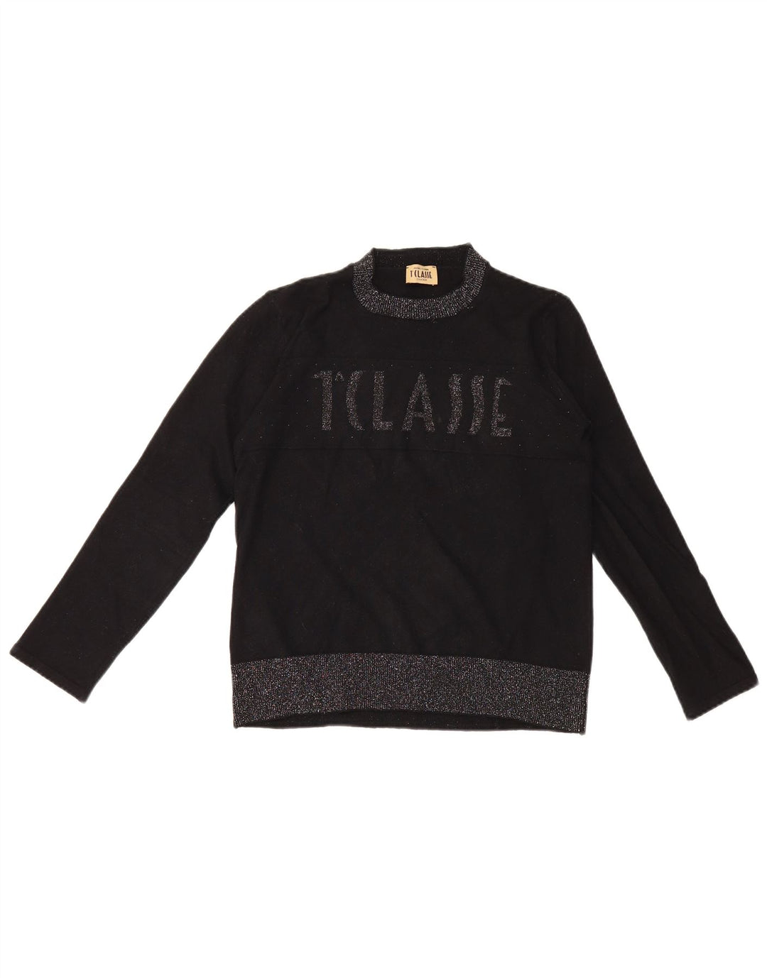 Suéter feminino ALVIERO MARTINI com gola redonda IT 40 preto pequeno
