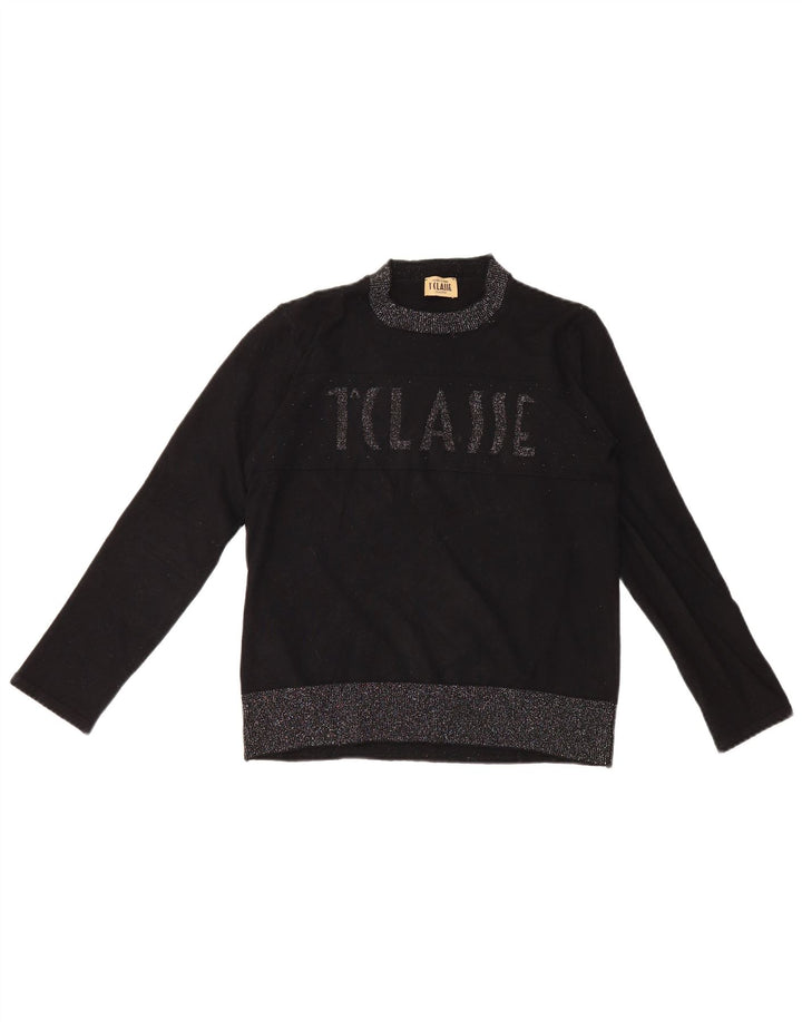 Suéter feminino ALVIERO MARTINI com gola redonda IT 40 preto pequeno