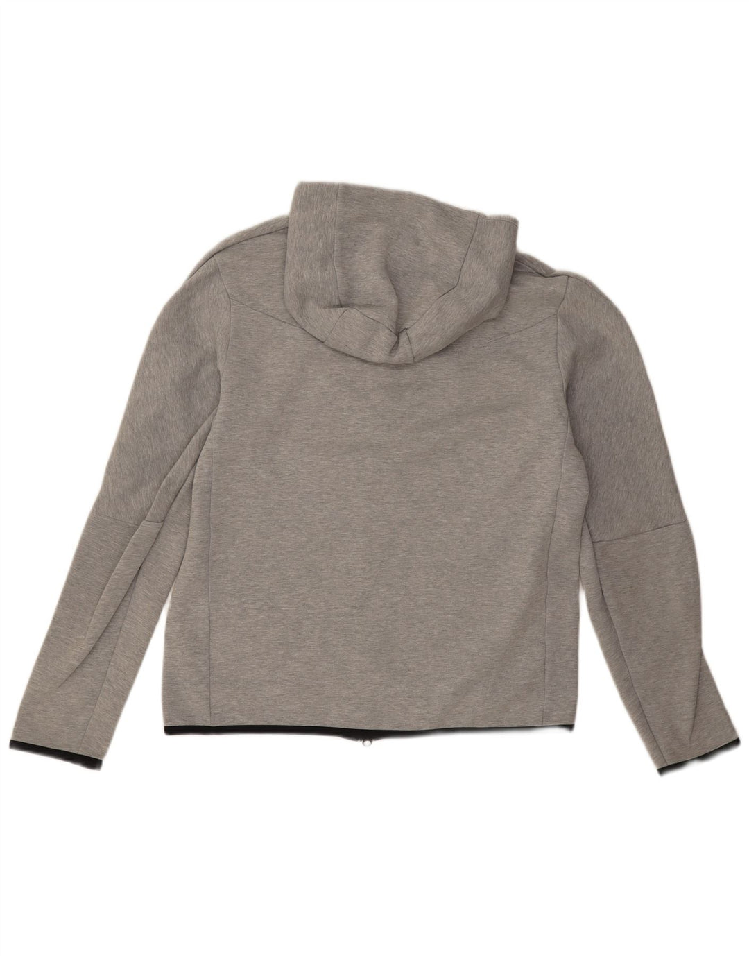 Suéter masculino Nike com capuz e zíper cinza médio algodão manchado