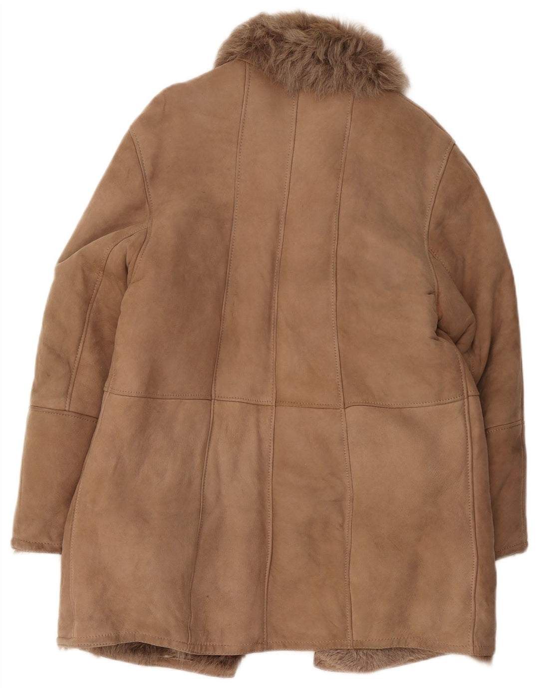 Casaco feminino vintage de shearling IT 44 médio bege