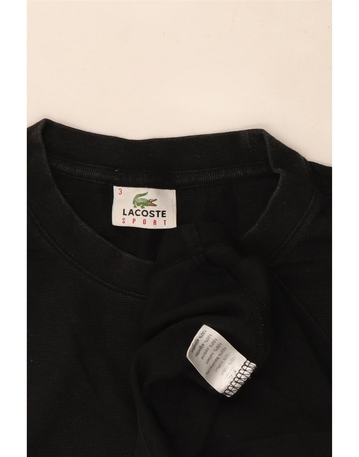 Camiseta masculina Lacoste tamanho superior 3 pequeno algodão preto