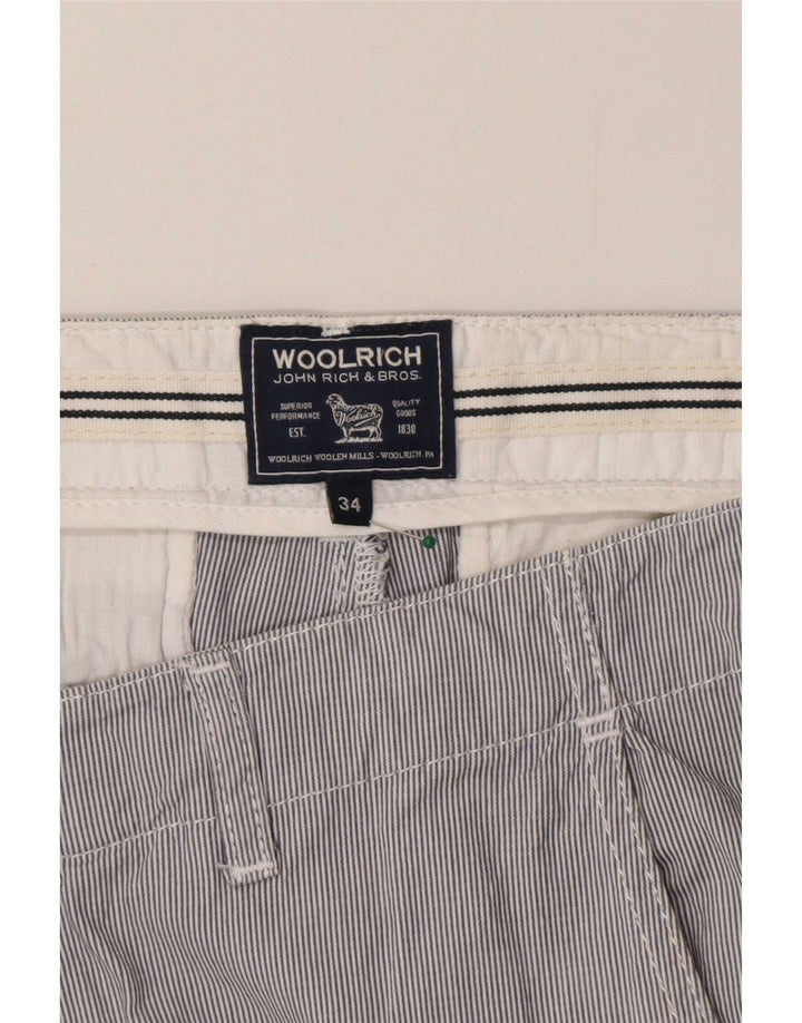 Shorts Chino masculino Woolrich grande W34 listrado cinza