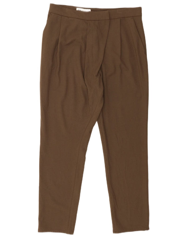 Zara Calça Chino Feminina Cintura Alta Pegged Médio W28 L28 Marrom