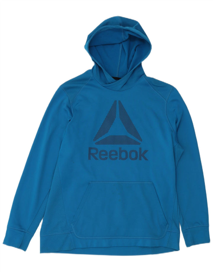 REEBOK Mens Graphic Hoodie Jumper XL Azul Poliéster