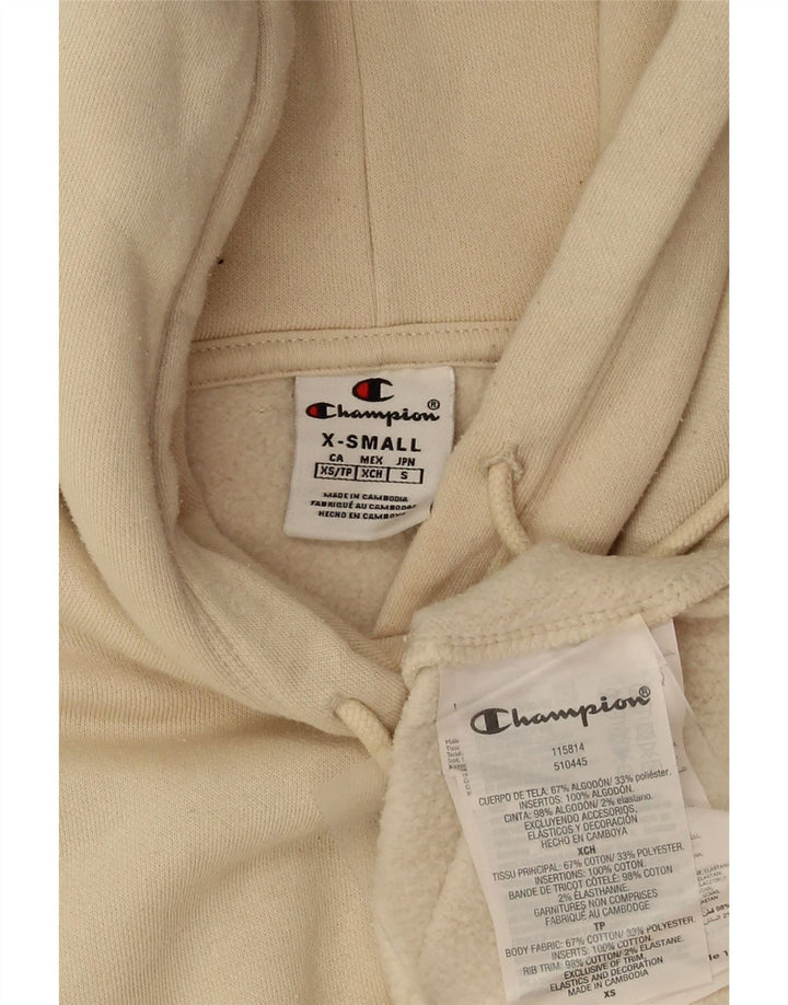 CHAMPION Mens Hoodie Jumper XS Beige Cotton Vintage Champion and Second-Hand Champion from Messina Hembry 