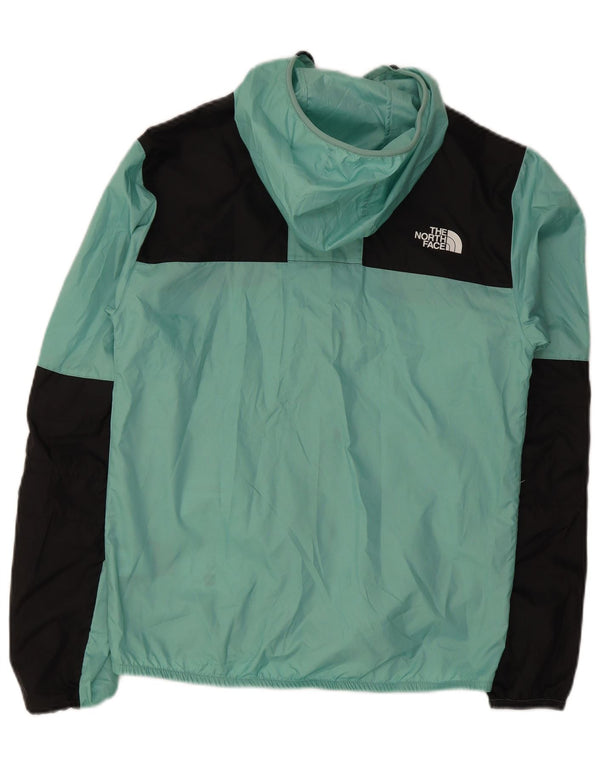 Jaqueta de chuva masculina com capuz The North Face UK 36 pequeno bloco colorido turquesa
