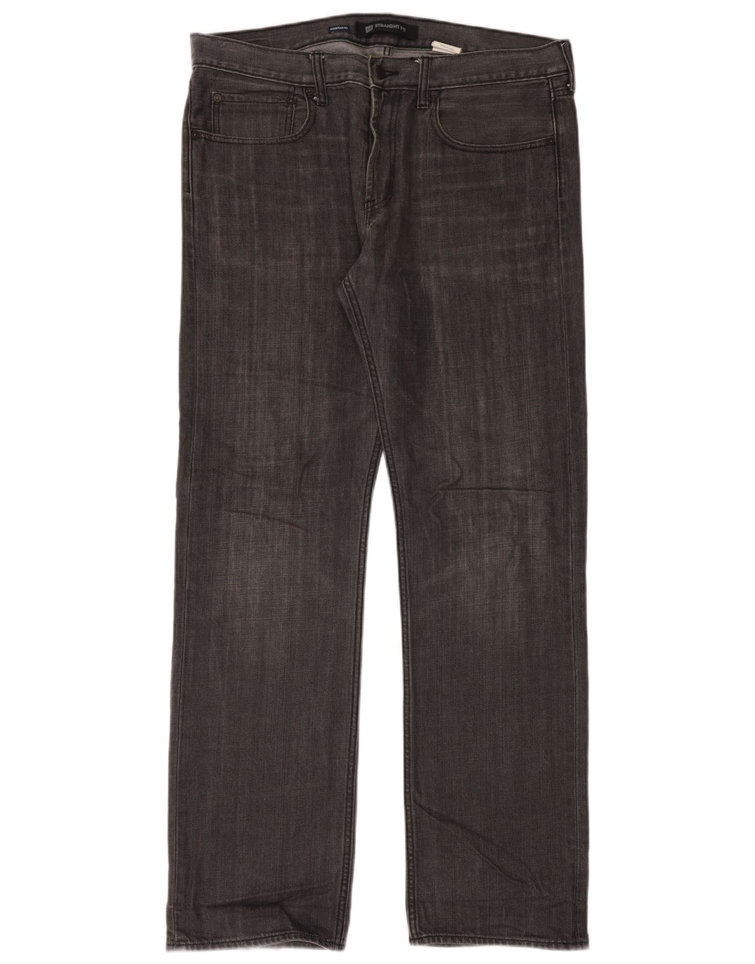 Jeans retos masculinos Gap W36 L34 algodão manchado cinza