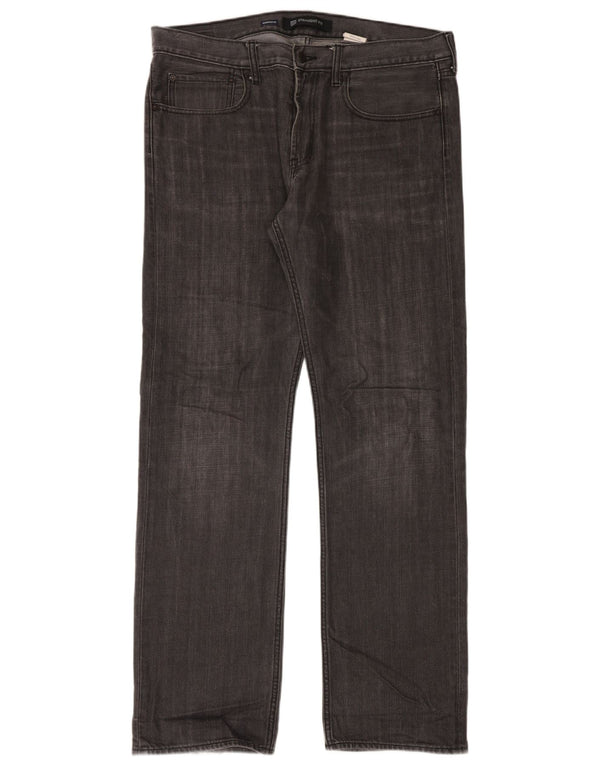 Jeans retos masculinos Gap W36 L34 algodão manchado cinza