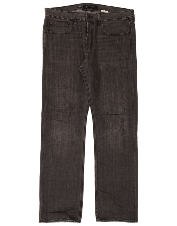 Jeans retos masculinos Gap W36 L34 algodão manchado cinza