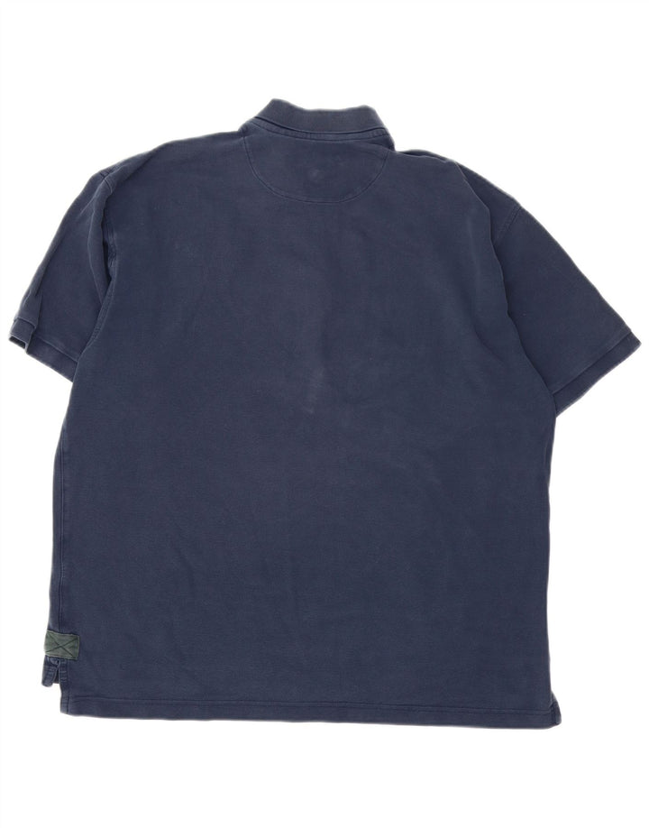 Camisa polo masculina Orvis grande algodão azul marinho