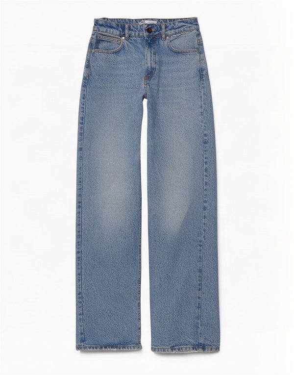Calça Jeans Solta Feminina Zara EU 36 XS W26 L30 Azul