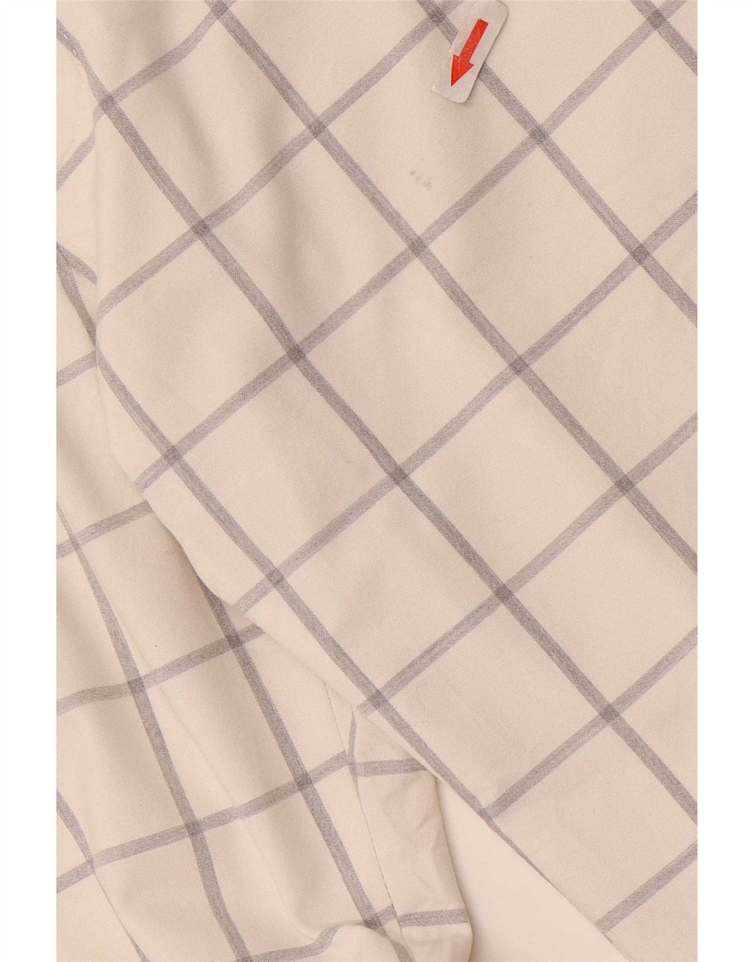 Zara Mens Slim Chino Calças EU 40 Médio W31 L33 Poliéster Xadrez Branco