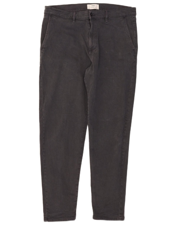 Calça Chino Masculina Slim Marks & Spencer W34 L28 Algodão Cinza