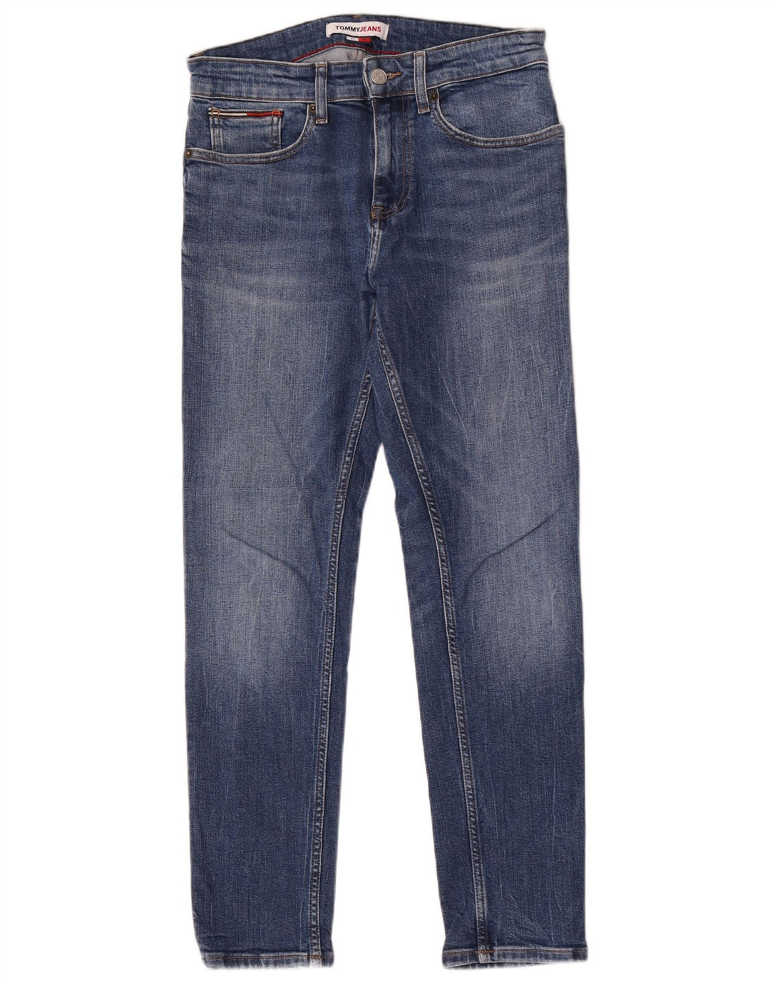 Tommy Hilfiger Masculino Slim Jeans W27 L30 Azul Algodão