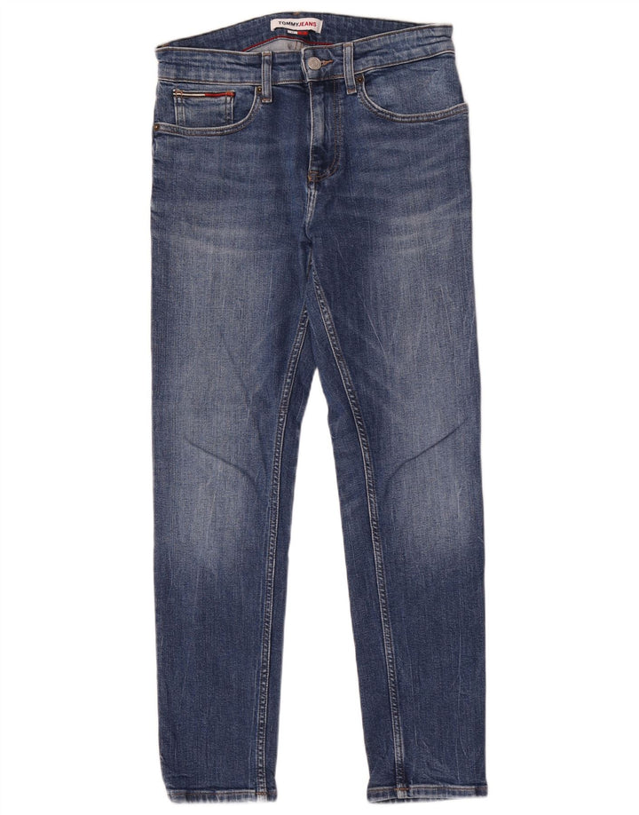 Tommy Hilfiger Masculino Slim Jeans W27 L30 Azul Algodão