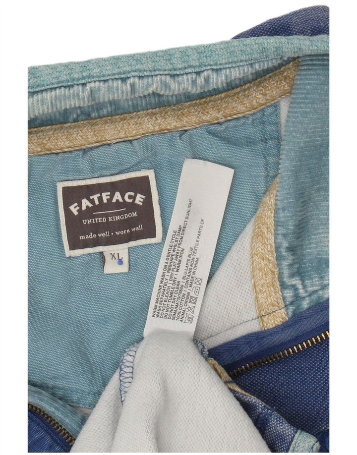 Fat Face Masculino Zip Neck Moletom Jumper XL Azul Algodão