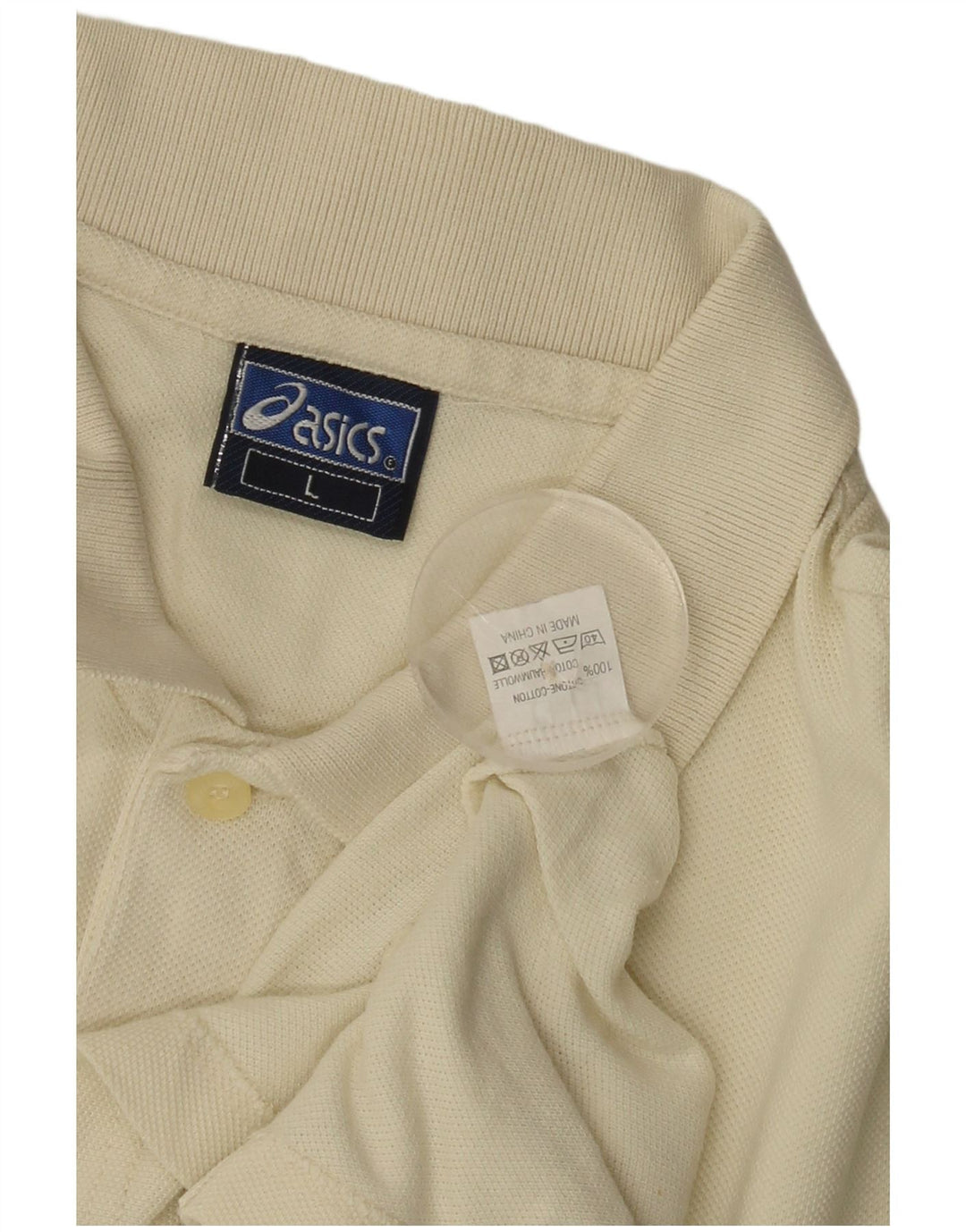 Camisa polo masculina ASICS grande algodão branco