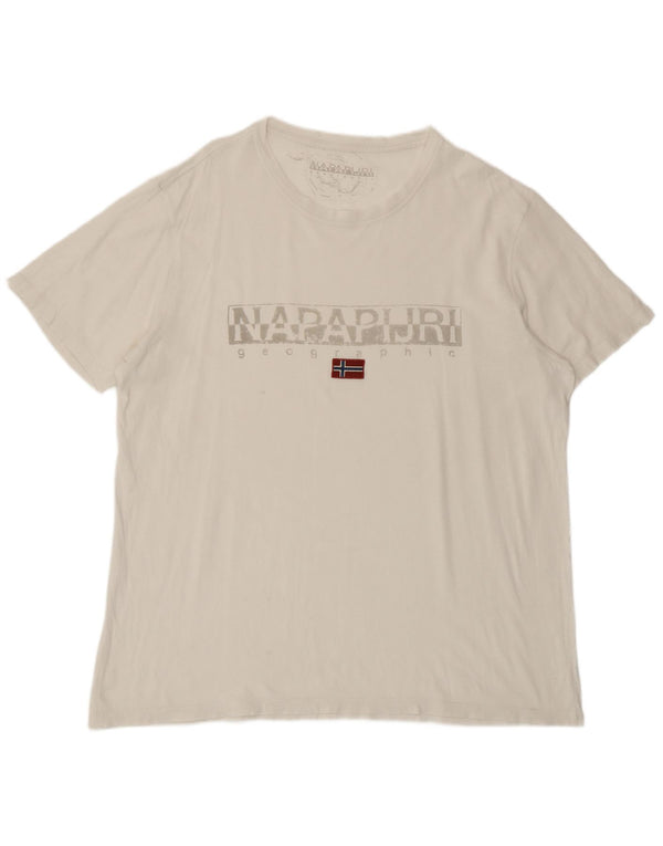Camiseta gráfica masculina Napapijri XL branca